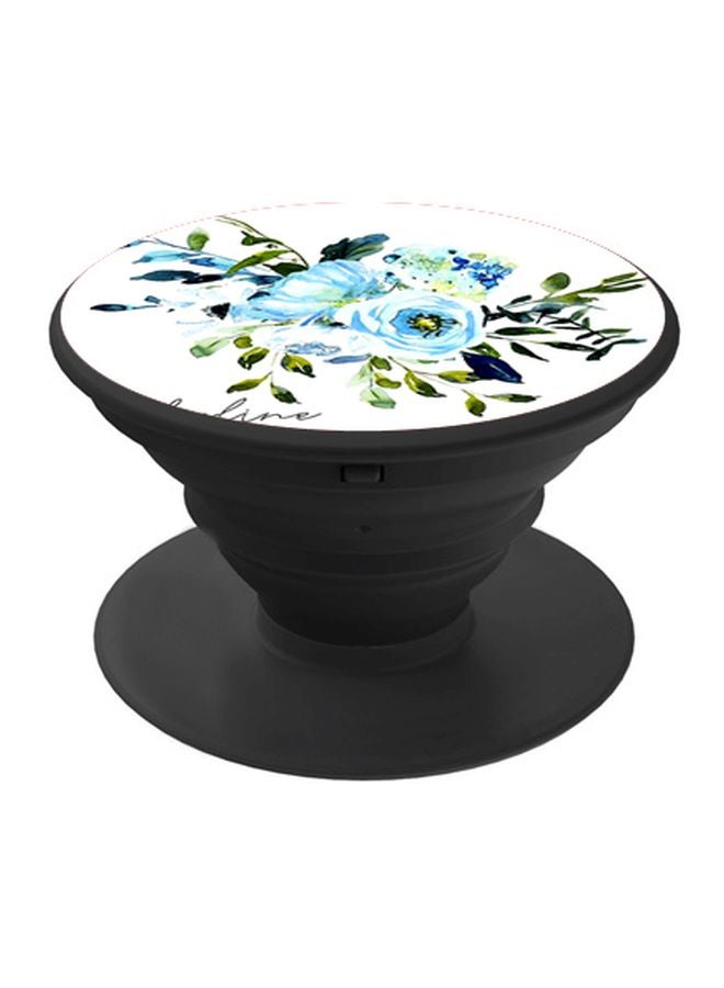 BP Floral Printed Pop Socket Phone Holder Blue/White/Black - Image 1