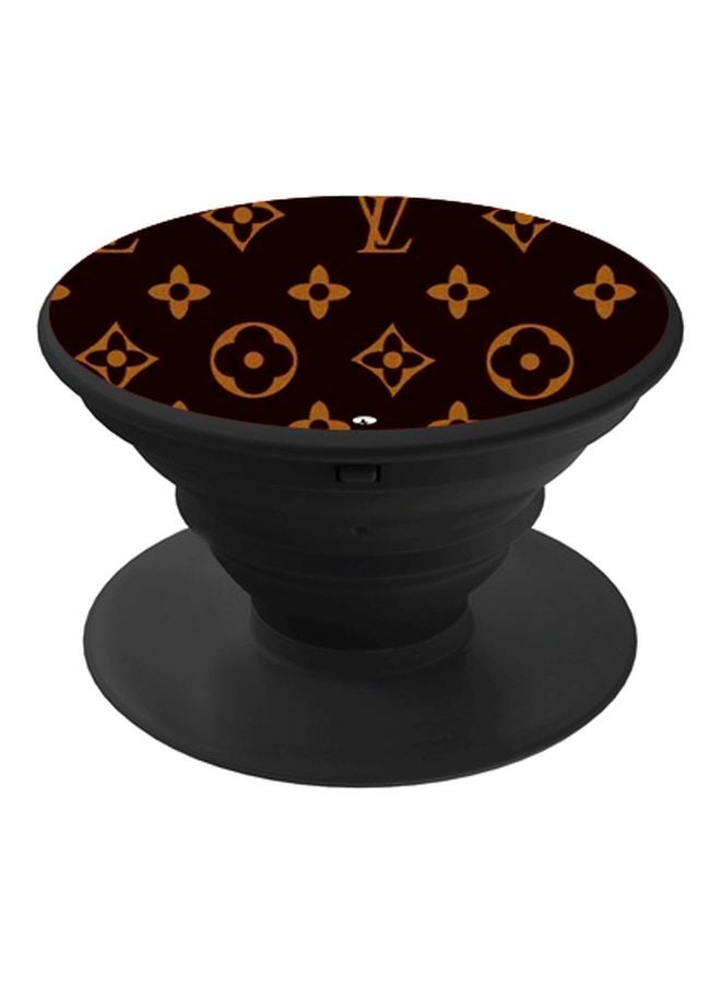 BP Logo Printed Pop Socket Phone Holder Brown/Yellow/Black - Image 1