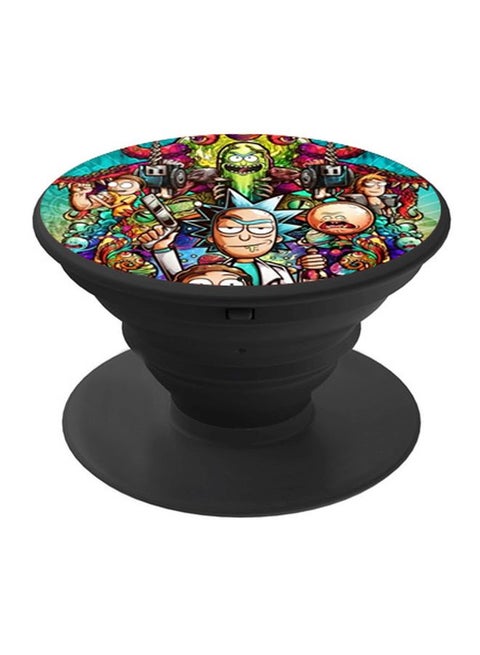 Rick And Morty Printed Pop Socket Phone Holder Blue