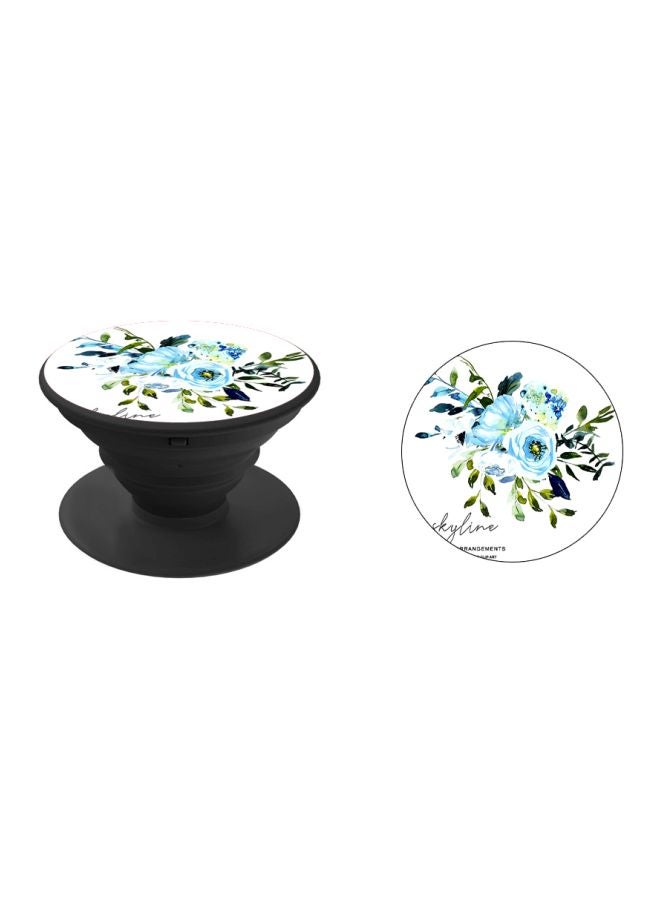 BP Floral Printed Pop Socket Phone Holder Blue/White/Black - Image 2