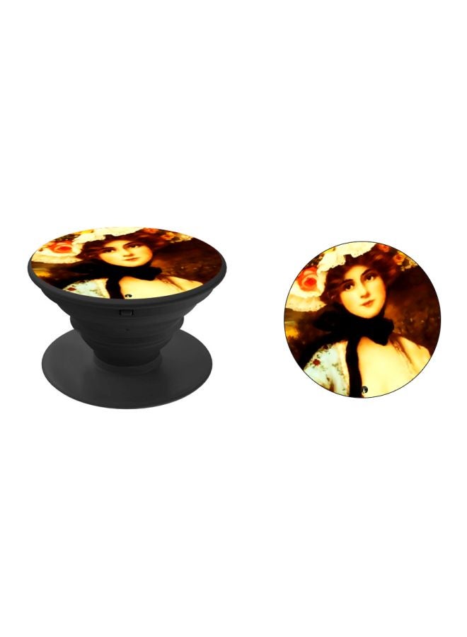 BP Girl Printed Pop Socket Phone Holder Yellow/Brown/Black - Image 2