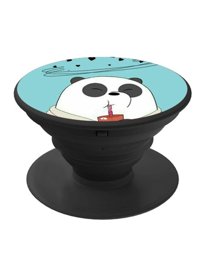 BP Cartoon Bear Printed Pop Socket Phone Holder Blue/White/Black - Image 1