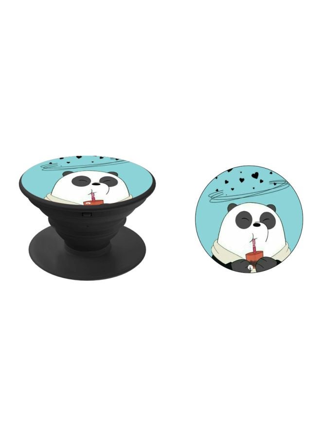 BP Cartoon Bear Printed Pop Socket Phone Holder Blue/White/Black - Image 2