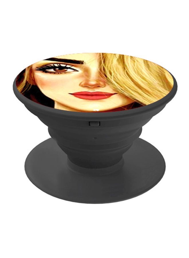 BP Girl Printed Pop Socket Phone Holder Beige/Brown/Black - Image 1