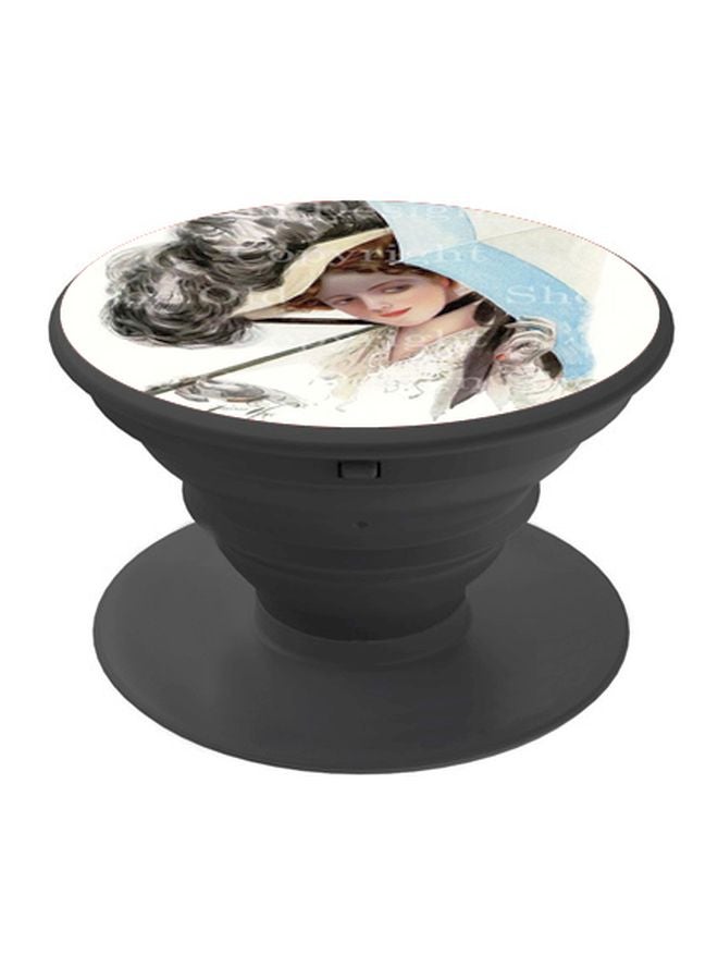 BP Girl Printed Pop Socket Phone Holder White/Grey/Black - Image 1