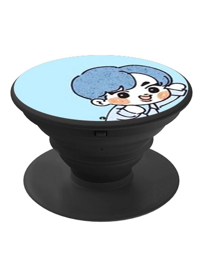 BP Cartoon Printed Pop Socket Phone Holder Blue/Brown/Black - Image 1