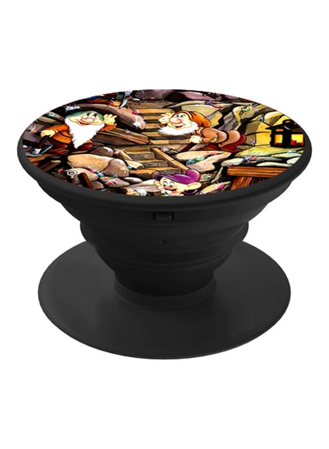 بي بي حامل هاتف على شكل مقبض أصابع منبثق بطبعة رسومات كرتونية بني/ رمادي/ أسود - Image 1