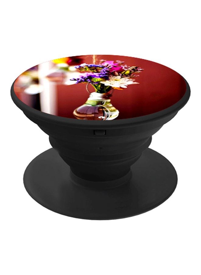 BP Floral Printed Pop Socket Phone Holder Purple/White/Black - Image 1