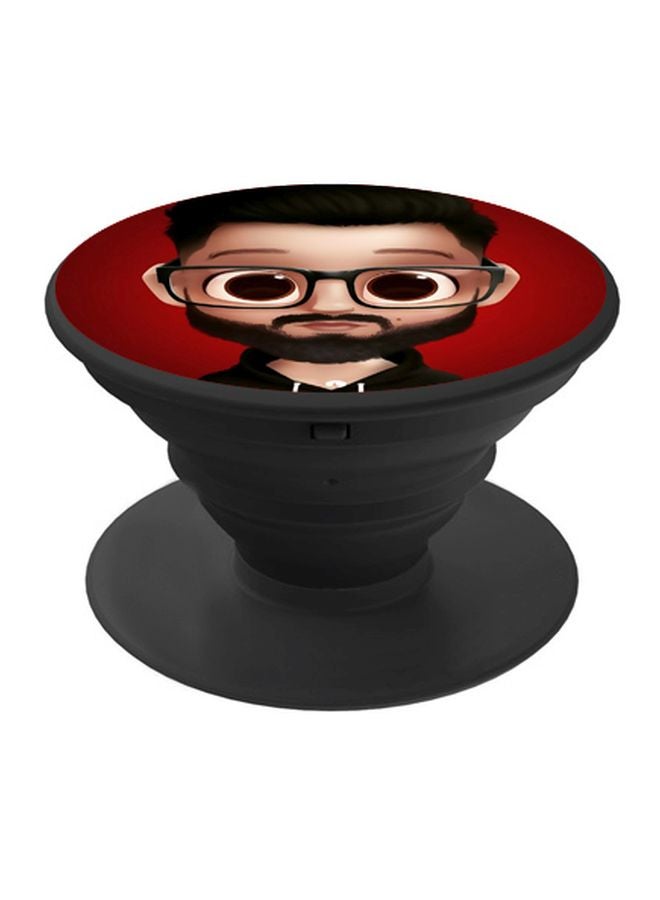 BP Cartoon Printed Pop Socket Phone Holder Red/Black/Beige - Image 1