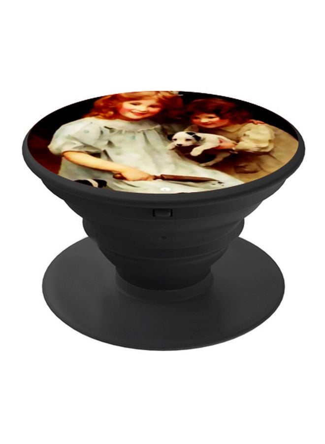 BP Cartoon Printed Pop Socket Phone Holder Brown - Image 1