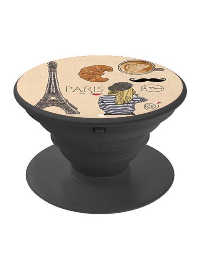 BP Cartoon Printed Pop Socket Phone Holder Beige/Brown/Black - Image 1