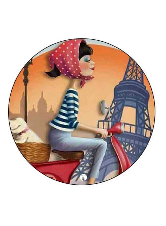 BP Girl Riding Scooter In Paris Printed Pop Socket Phone Holder Red/Brown - Image 2