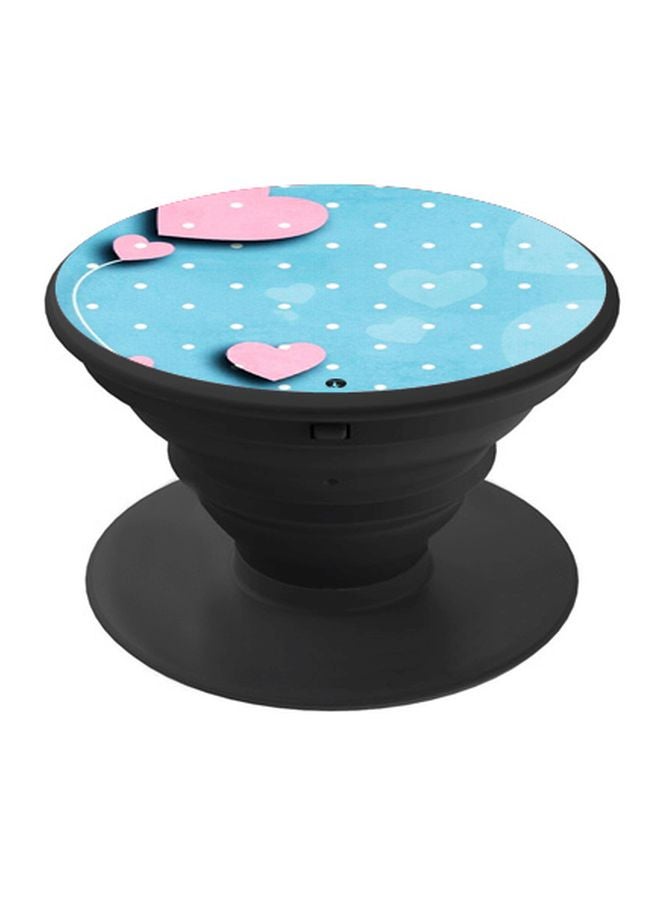 BP - Heart With Dots Printed Pop Socket Phone Holder Blue - Image 1
