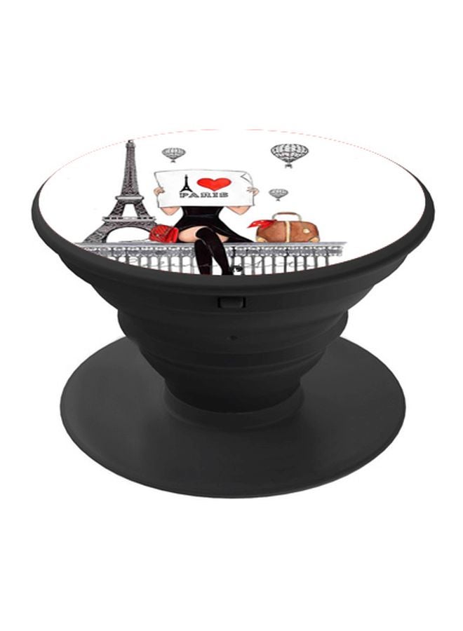 BP I Love Paris Printed Pop Socket Phone Holder Black/Red/Grey - Image 1
