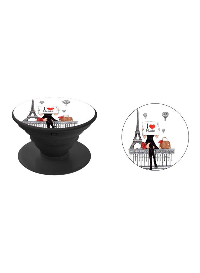 BP I Love Paris Printed Pop Socket Phone Holder Black/Red/Grey - Image 2