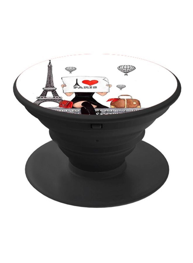 BP I Love Paris Printed Pop Socket Phone Holder Black/Red/Grey - Image 1