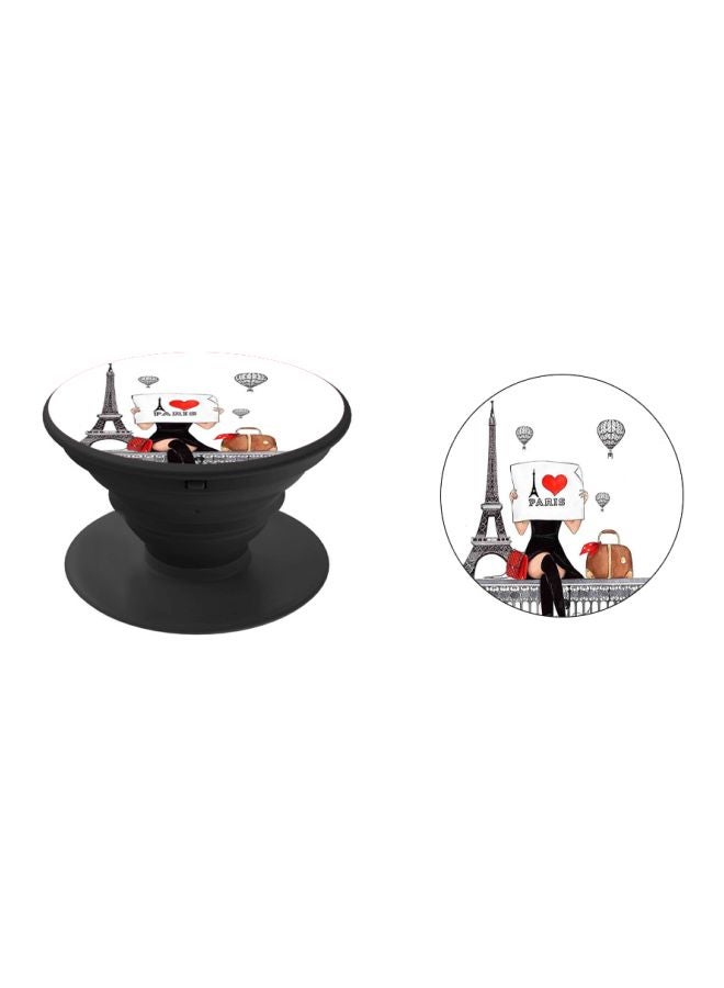 BP I Love Paris Printed Pop Socket Phone Holder Black/Red/Grey - Image 2