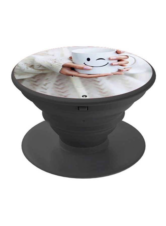 BP Cup Printed Pop Socket Phone Holder White/Black/Beige - Image 1