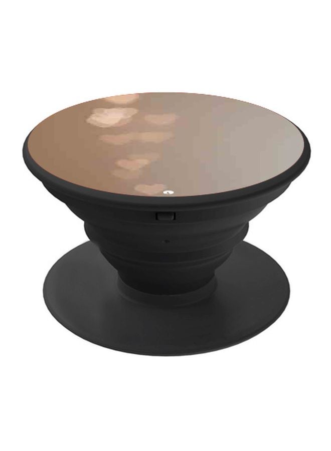 BP Hearts Printed Pop Socket Phone Holder Brown/Beige/Grey - Image 1