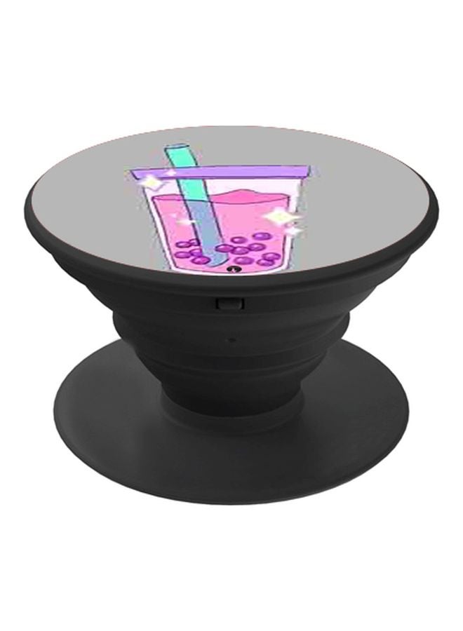 BP Sipper Glass Printed Pop Socket Phone Holder Pink/Green/Black - Image 1