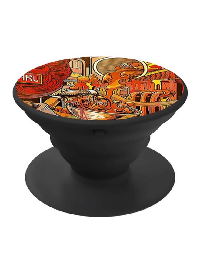 BP Cartoon Printed Pop Socket Phone Holder Black/Red/Brown - Image 1