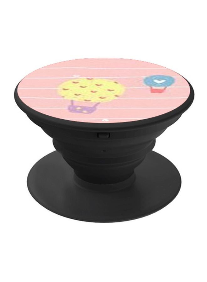 BP Hot Air Balloon Printed Pop Socket Phone Holder Pink/Yellow/White  - Image 1