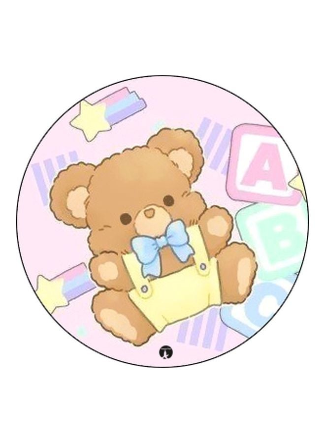 BP Teddy Bear Printed Pop Socket Phone Holder Pink/Brown/Yellow - Image 2