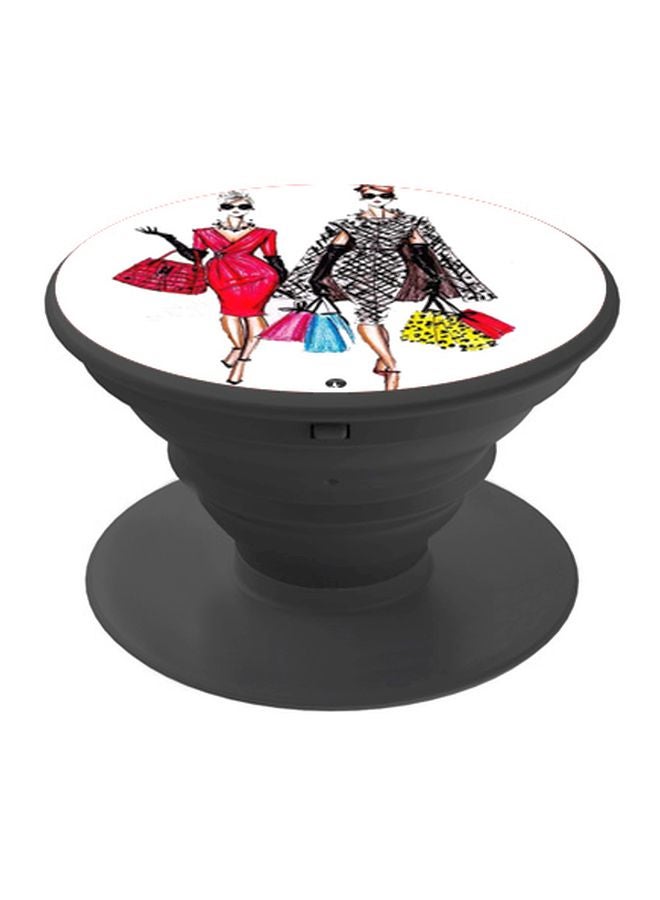 بي بي حامل هاتف على شكل مقبض أصابع منبثق بطبعة رسومات كرتونية أبيض/أسود/أحمر - Image 1