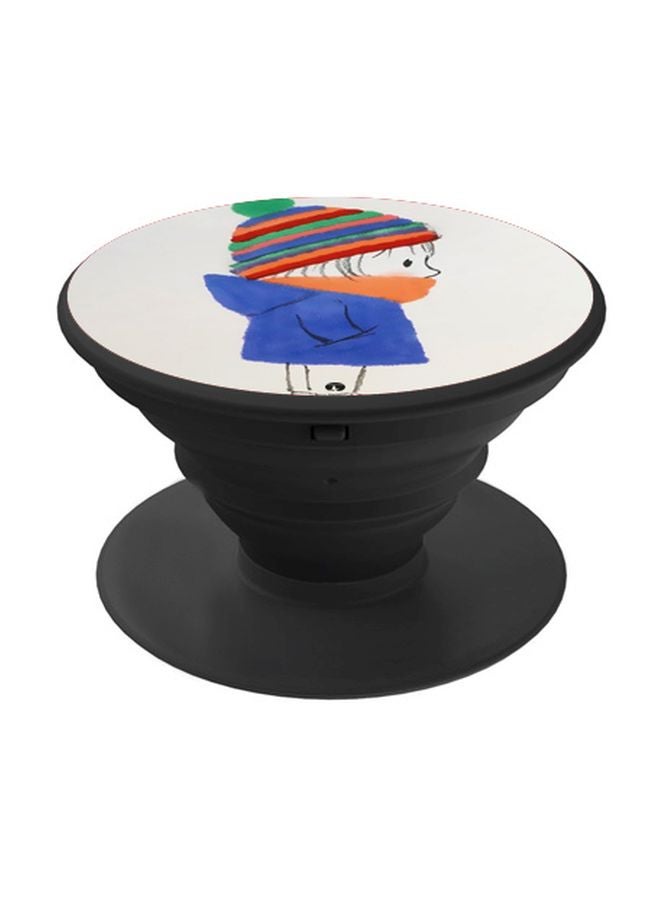BP Cartoon Printed Pop Socket Phone Holder White/Blue/Orange - Image 1