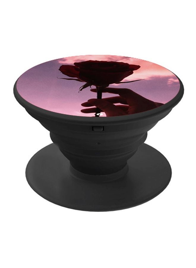 BP Rose Printed Pop Socket Phone Holder Brown/Grey/Black - Image 1