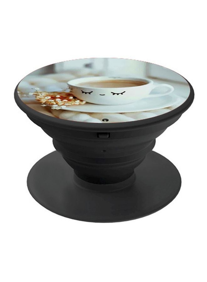 BP Tea Printed Pop Socket Phone Holder Beige/White/Black - Image 1