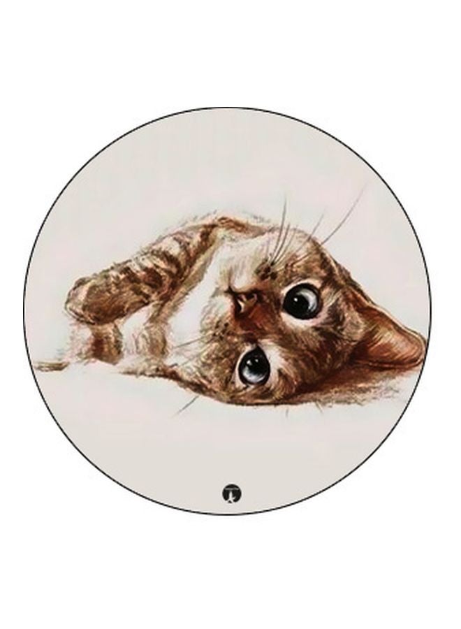 BP Cat Printed Pop Socket Phone Holder Grey/Brown/White - Image 2