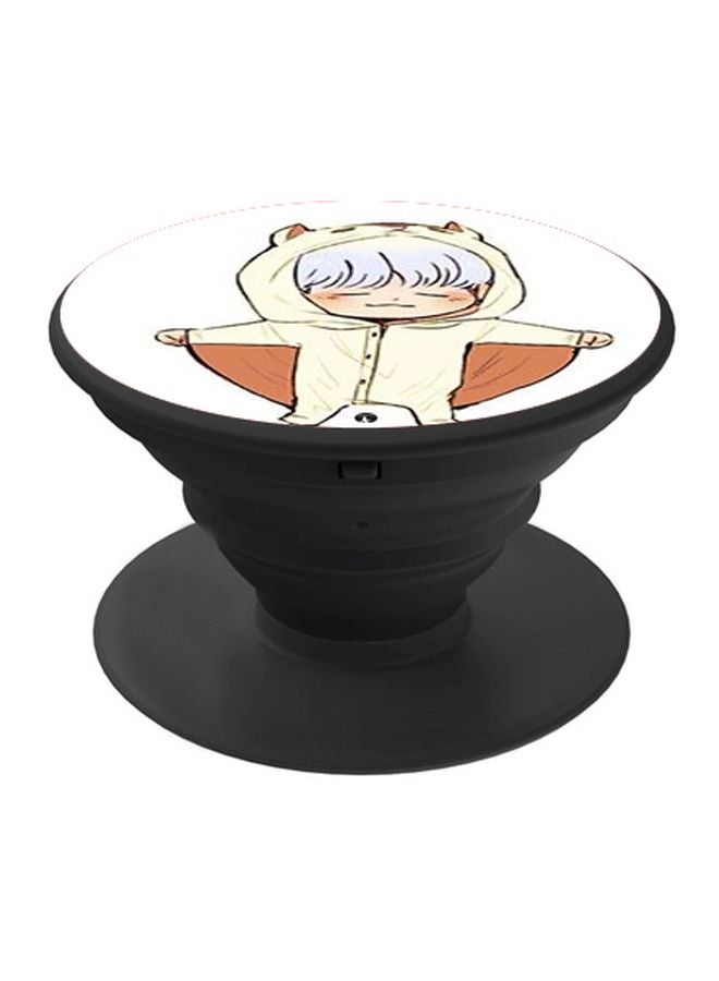 BP Cartoon Printed Pop Socket Phone Holder Beige/White/Black - Image 1