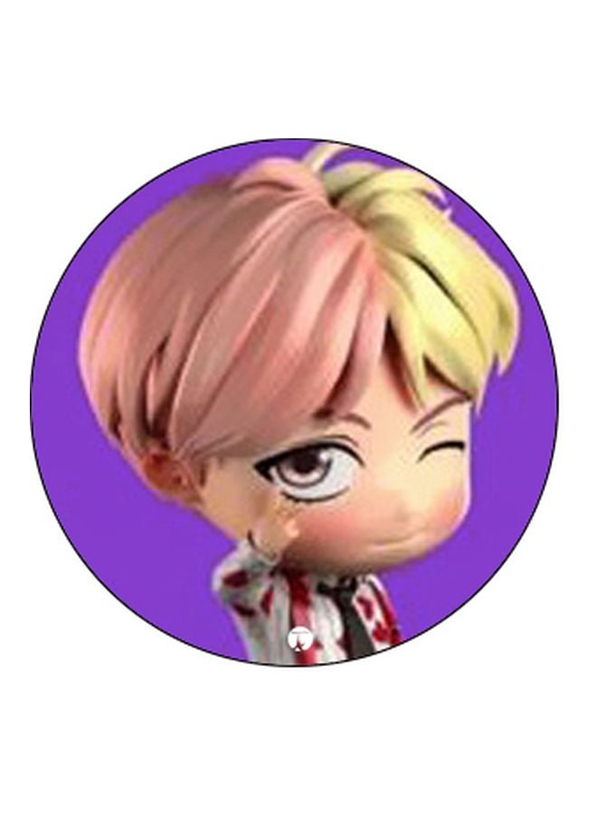 BP BTS Cartoon Printed Pop Socket Phone Holder Purple/Pink/Black - Image 2