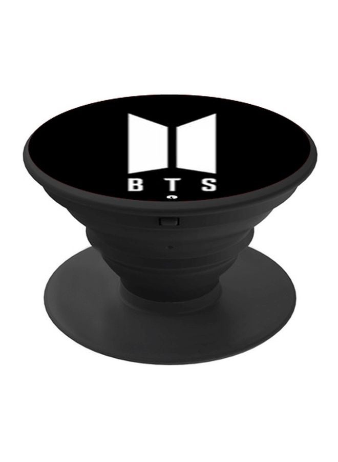 BP BTS Logo Printed Pop Socket Phone Holder Black/White - Image 1