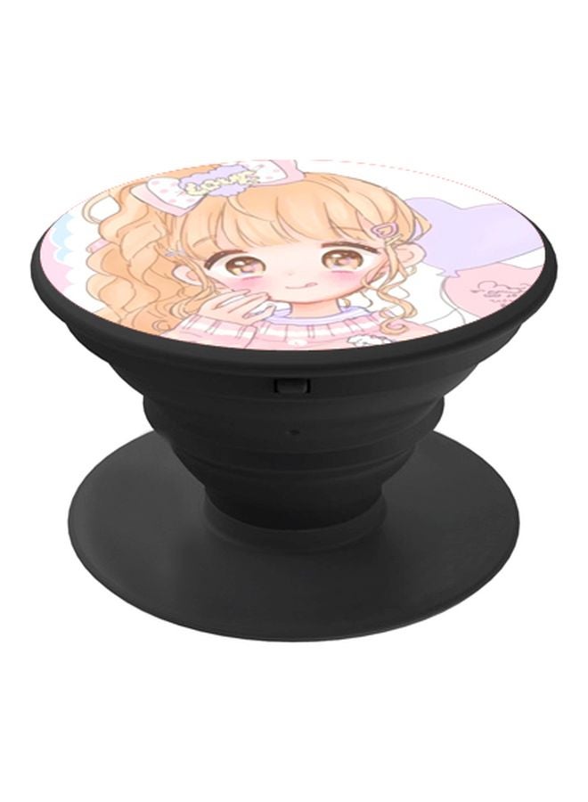 BP Cartoon Printed Pop Socket Phone Holder Pink/Beige/Blue - Image 1