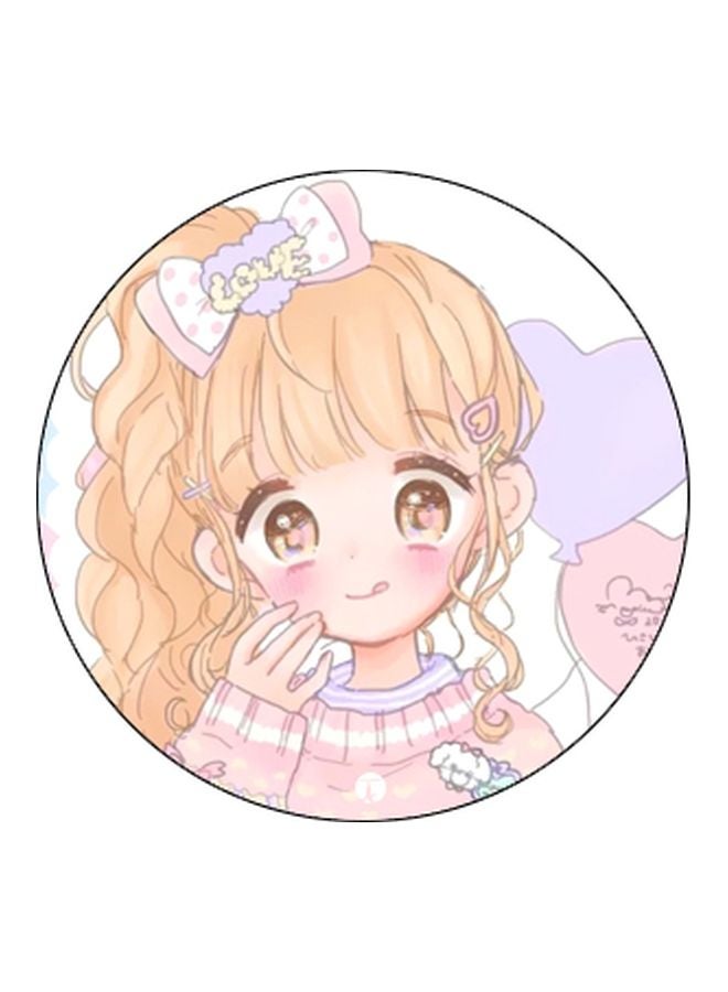 BP Cartoon Printed Pop Socket Phone Holder Pink/Beige/Blue - Image 2