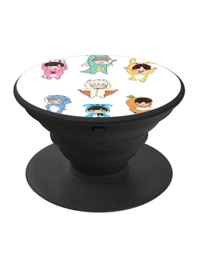 بي بي حامل هاتف على شكل مقبض أصابع منبثق بطبعة رسومات كرتونية أزرق/ أبيض/أحمر - Image 1