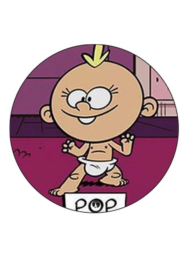 BP Cartoon Printed Pop Socket Phone Holder Purple/Beige/Black - Image 2
