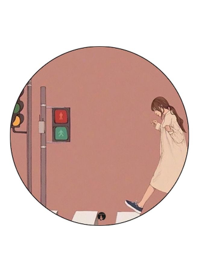 BP Cartoon Printed Pop Socket Phone Holder Brown/Beige/Red - Image 2