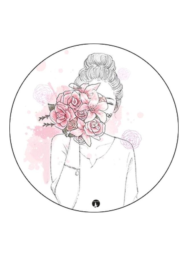 BP Woman With Flower Printed Pop Socket Phone Holder White/Pink/Grey - Image 2