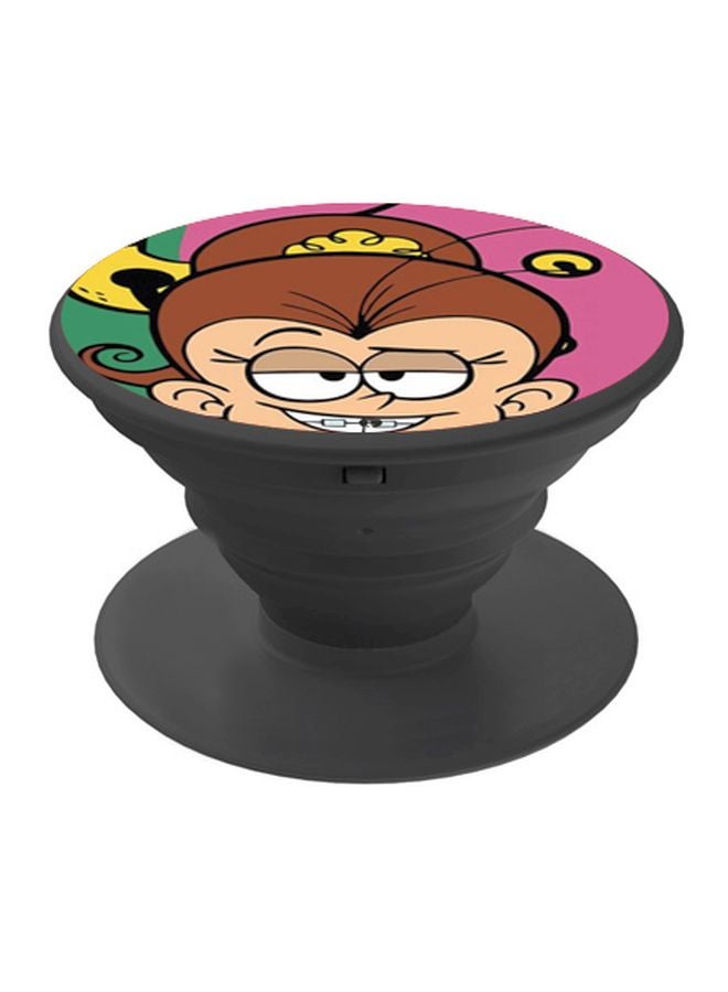 BP Cartoon Girl Printed Pop Socket Phone Holder Pink/Green/Black - Image 1