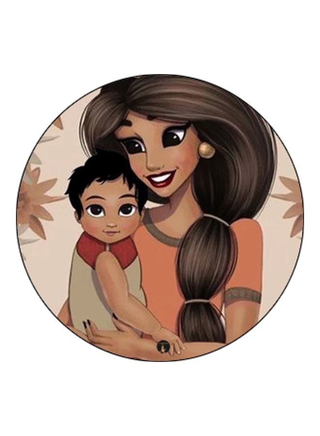 بي بي حامل هاتف على شكل مقبض أصابع منبثق بطبعة رسومات كرتونية بني/برتقالي/بيج - Image 2