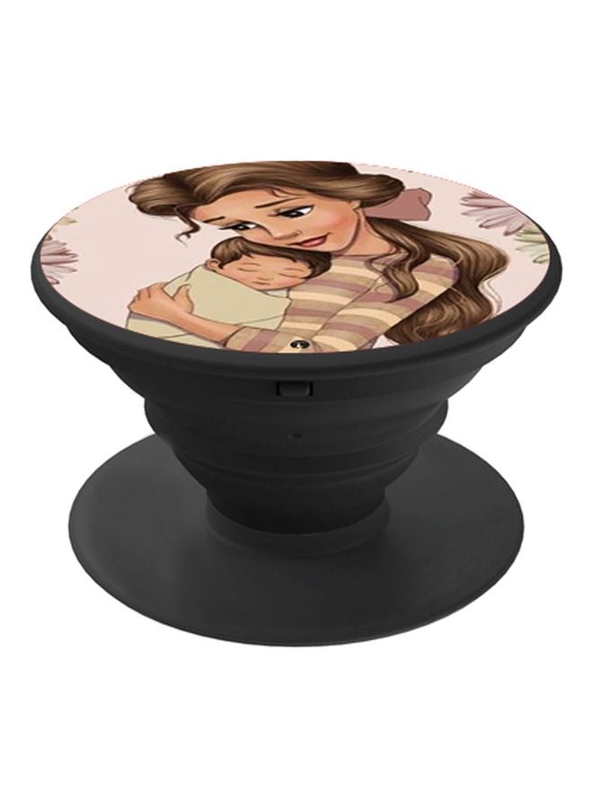 BP Cartoon Printed Pop Socket Phone Holder Beige/Brown/Grey - Image 1