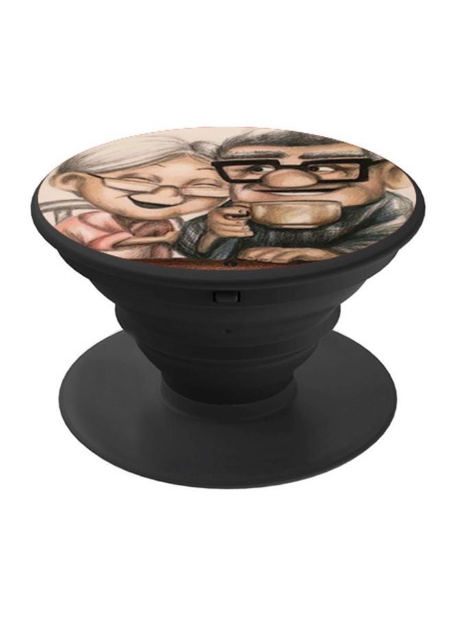 BP Up Printed Pop Socket Phone Holder Brown/Grey/Pink - Image 1