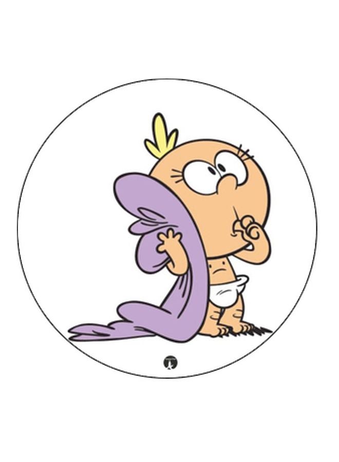 بي بي حامل هاتف بوب سوكيت بطبعة صورة كرتونية لطفل أبيض/ بيج/ أسود - Image 2