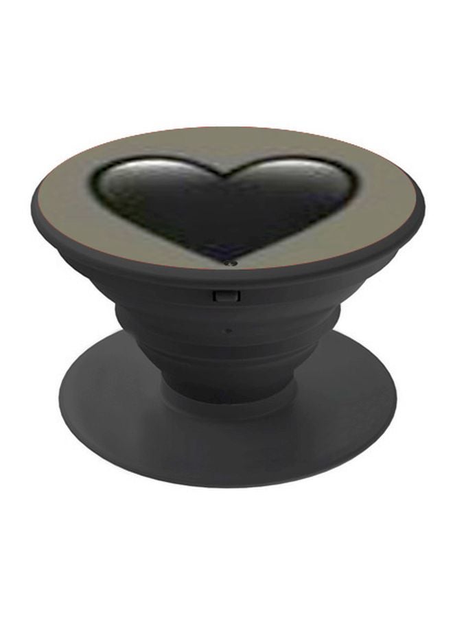 بي بي حامل هاتف بوب سوكيت بطبعة قلب أسود/ رمادي - Image 1