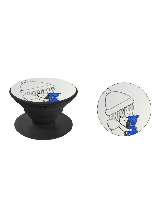 BP Cartoon Printed Pop Socket Phone Holder White/Blue/Black - Image 2