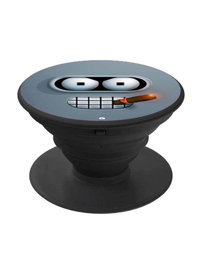 بي بي حامل هاتف بوب سوكيت بطبعة وجه الروبوت رمادي/أسود/بني - Image 1