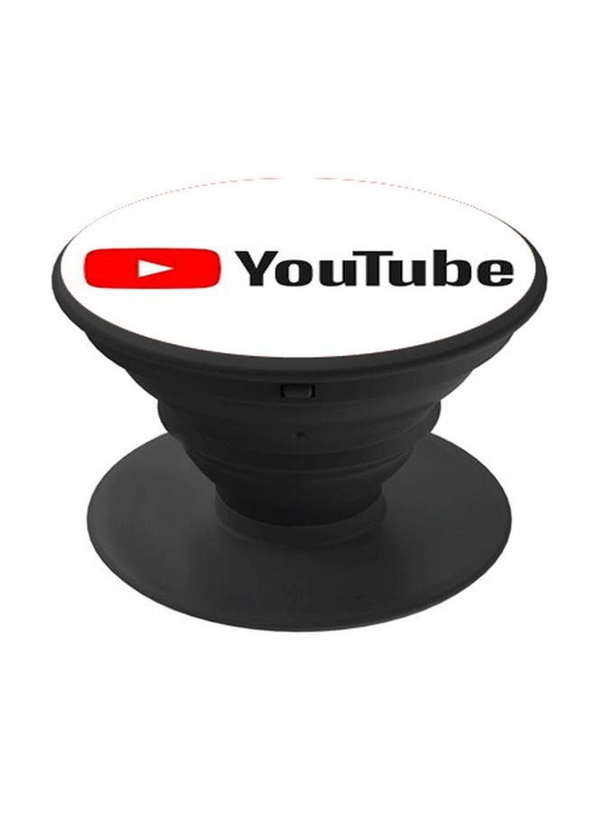 BP YouTube Printed Pop Socket Phone Holder White/Red/Black - Image 1